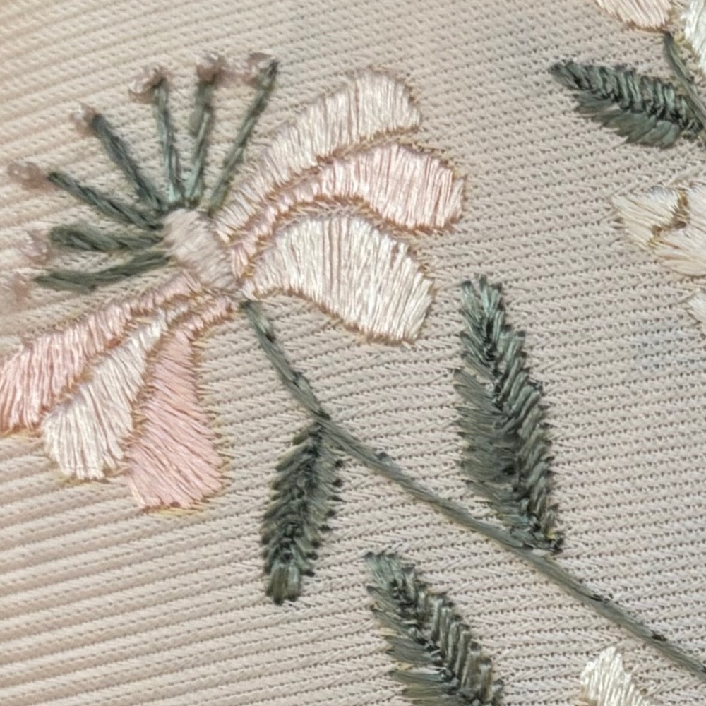 Floral Hand Stitching in Wooden Frame - Picture 3 of 7